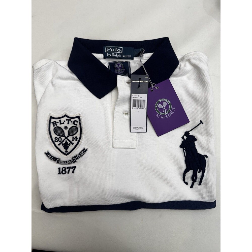 Polo Ralph Lauren Wimbledon US Tennis Shirt White Men's Size Large New With Tags - Picture 2 of 7